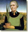 Grant Wood Print - Woman With Plants